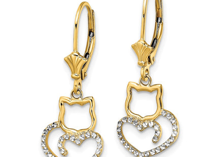 14k Yellow & Rhodium Earrings Style TM806 - Classique Jewelry Inc.