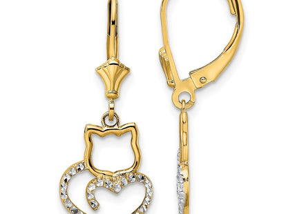 14k Yellow & Rhodium Earrings Style TM806 - Classique Jewelry Inc.