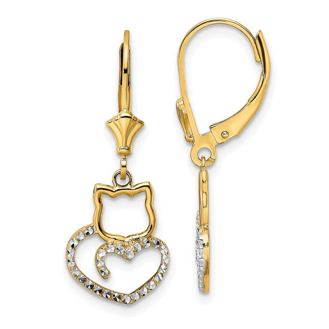 14k Yellow & Rhodium Earrings Style TM806 - Classique Jewelry Inc.