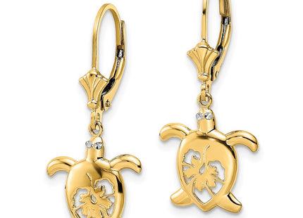 14k Yellow & Rhodium Earrings Style TM807 - Classique Jewelry Inc.