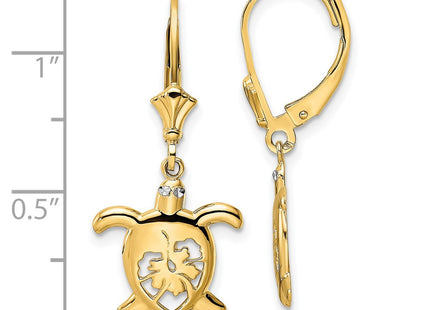 14k Yellow & Rhodium Earrings Style TM807 - Classique Jewelry Inc.