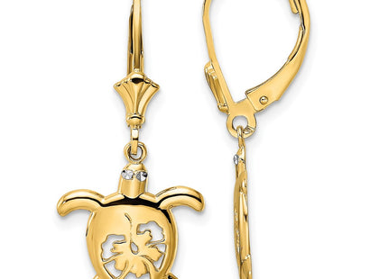 14k Yellow & Rhodium Earrings Style TM807 - Classique Jewelry Inc.