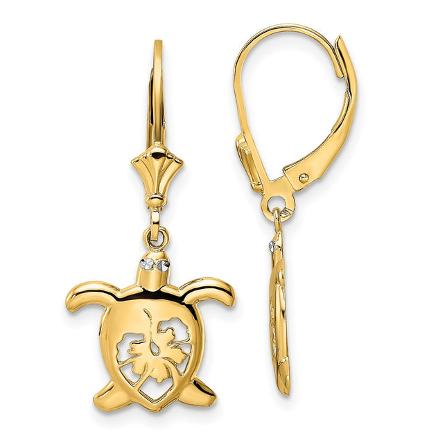 14k Yellow & Rhodium Earrings Style TM807 - Classique Jewelry Inc.