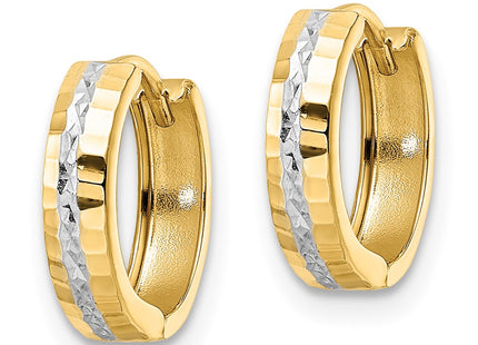 14k Yellow & Rhodium Earrings Style TM810 - Classique Jewelry Inc.