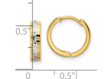 14k Yellow & Rhodium Earrings Style TM810 - Classique Jewelry Inc.