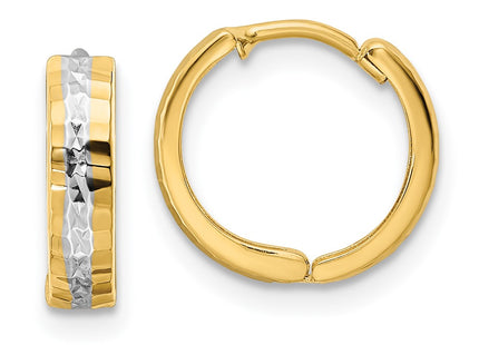 14k Yellow & Rhodium Earrings Style TM810 - Classique Jewelry Inc.