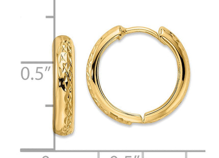 14K gold hoop earrings, further view