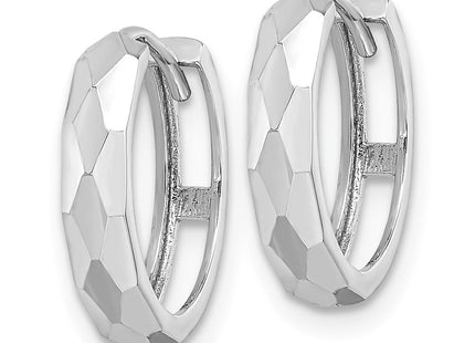 14K rose gold hoop earrings, alternate view