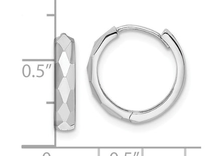 14K rose gold hoop earrings, further view