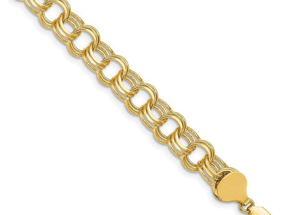 14k Solid Triple Link Charm Bracelet (Style TO665-7)
