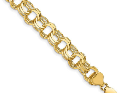 14k Solid Triple Link Charm Bracelet (Style TO667-7)