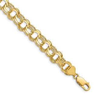 14k Solid Triple Link Charm Bracelet (Style TO667-7)