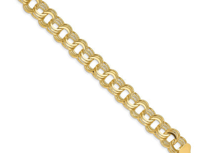 14k Solid Triple Link Charm Bracelet (Style TO669-7)