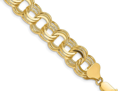 14k Solid Triple Link Charm Bracelet (Style TO669-7)
