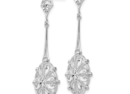 14k White Gold Earrings Style TP137 - Classique Jewelry Inc.