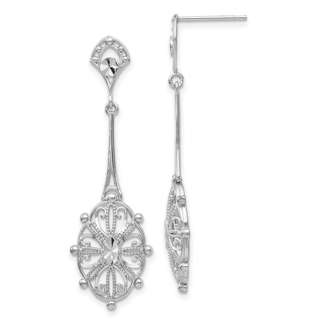 14k White Gold Earrings Style TP137 - Classique Jewelry Inc.