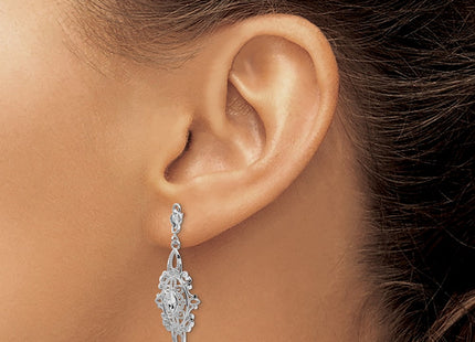 14k White Gold Earrings Style TP138 - Classique Jewelry Inc.