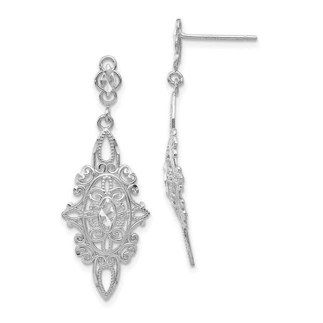 14k White Gold Earrings Style TP138 - Classique Jewelry Inc.