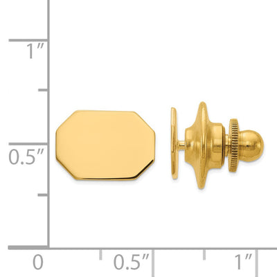 14K Men's Rectangular Octagon Tie Tac