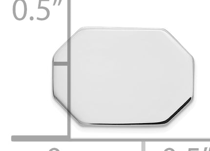 14K White Gold Men's Rectangular Octagon Tie Tac