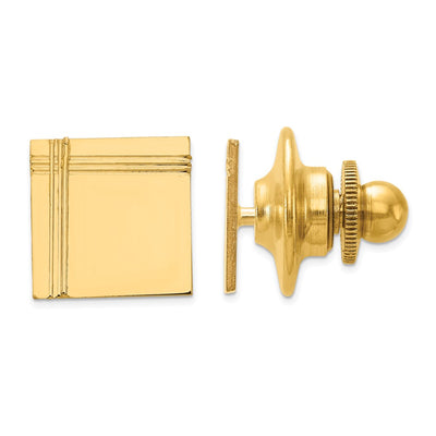 14K Men's Square with Line Design Tie Tac