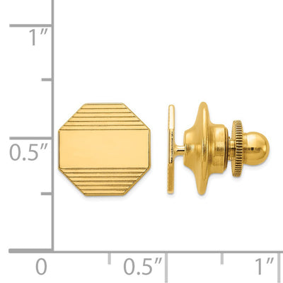 14K Men's Octagonal Grooved Tie Tac