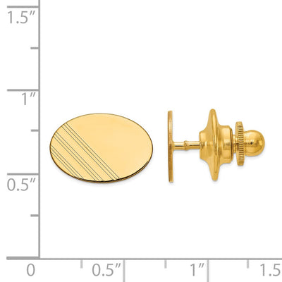 14K Men's Oval w/Line Design Tie Tac