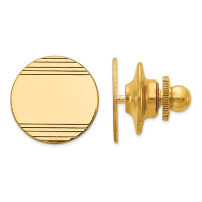 14K Men's Circular w/Line Design Tie Tac
