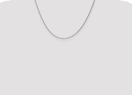 14K White Gold Diamond-cut Machine Made Rope with Lobster Clasp Chain Chain (Style W010-18)