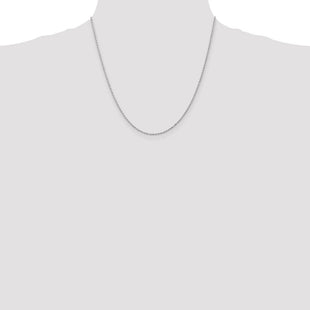 14K White Gold Diamond-cut Machine Made Rope with Lobster Clasp Chain Chain (Style W012-20)