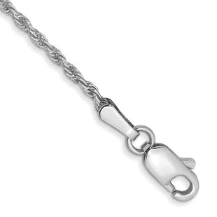 14K White Gold Diamond-cut Machine Made Rope with Lobster Clasp Chain Chain (Style W012-7)