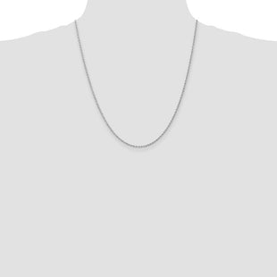 14K White Gold Regular Rope with Lobster Clasp Chain (Style W012S-22)