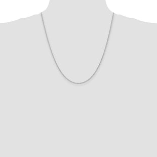 14K White Gold Regular Rope with Lobster Clasp Chain (Style W014S-22)