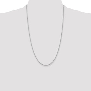 14K White Gold Regular Rope with Lobster Clasp Chain (Style W014S-26)