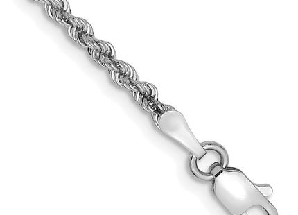 14K White Gold Regular Rope with Lobster Clasp Chain (Style W016S-7)