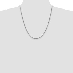 14K White Gold Regular Rope with Lobster Clasp Chain (Style W018S-22)