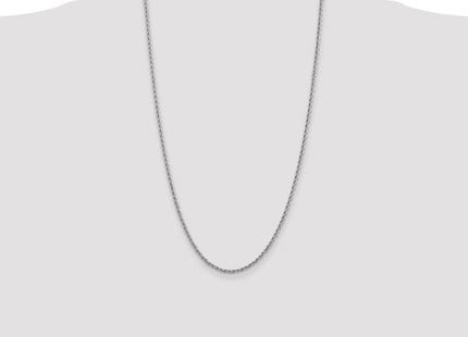 14K White Gold Regular Rope with Lobster Clasp Chain (Style W018S-26)