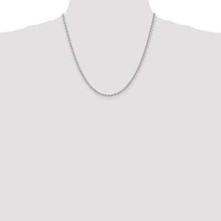 14K White Gold Regular Rope with Lobster Clasp Chain (Style W021S-20)