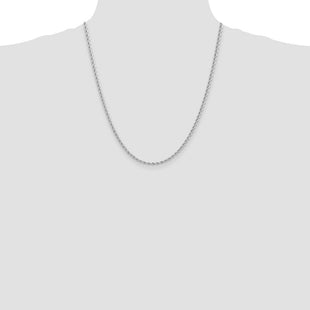 14K White Gold Regular Rope with Lobster Clasp Chain (Style W021S-22)