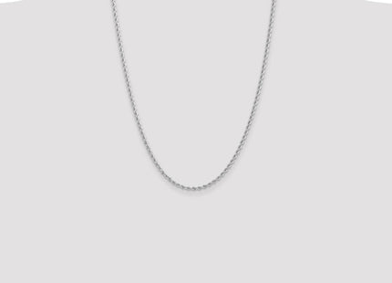 14K White Gold Regular Rope with Lobster Clasp Chain (Style W021S-24)