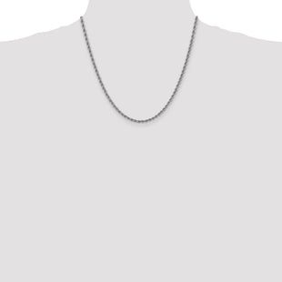 14K White Gold Regular Rope with Lobster Clasp Chain (Style W023S-20)
