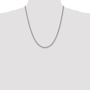 14K White Gold Regular Rope with Lobster Clasp Chain (Style W023S-22)