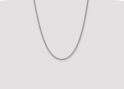 14K White Gold Regular Rope with Lobster Clasp Chain (Style W023S-24)