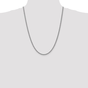 14K White Gold Regular Rope with Lobster Clasp Chain (Style W023S-24)