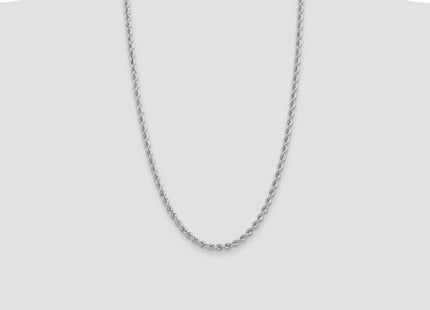 14K White Gold Regular Rope with Lobster Clasp Chain (Style W023S-26)