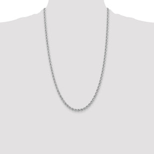 14K White Gold Regular Rope with Lobster Clasp Chain (Style W023S-26)