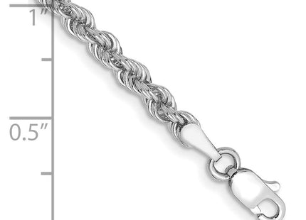 14K White Gold Regular Rope with Lobster Clasp Chain (Style W023S-7)