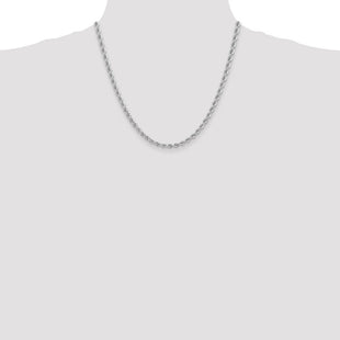 14K White Gold Regular Rope with Lobster Clasp Chain (Style W030S-20)