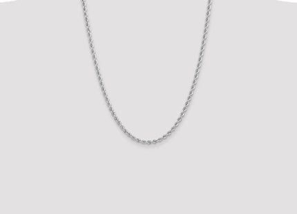 14K White Gold Regular Rope with Lobster Clasp Chain (Style W030S-24)