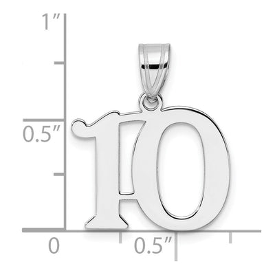 14kw Polished Number 10 Pendant